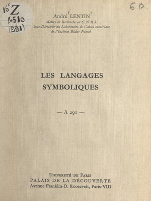 cover image of Les langages symboliques